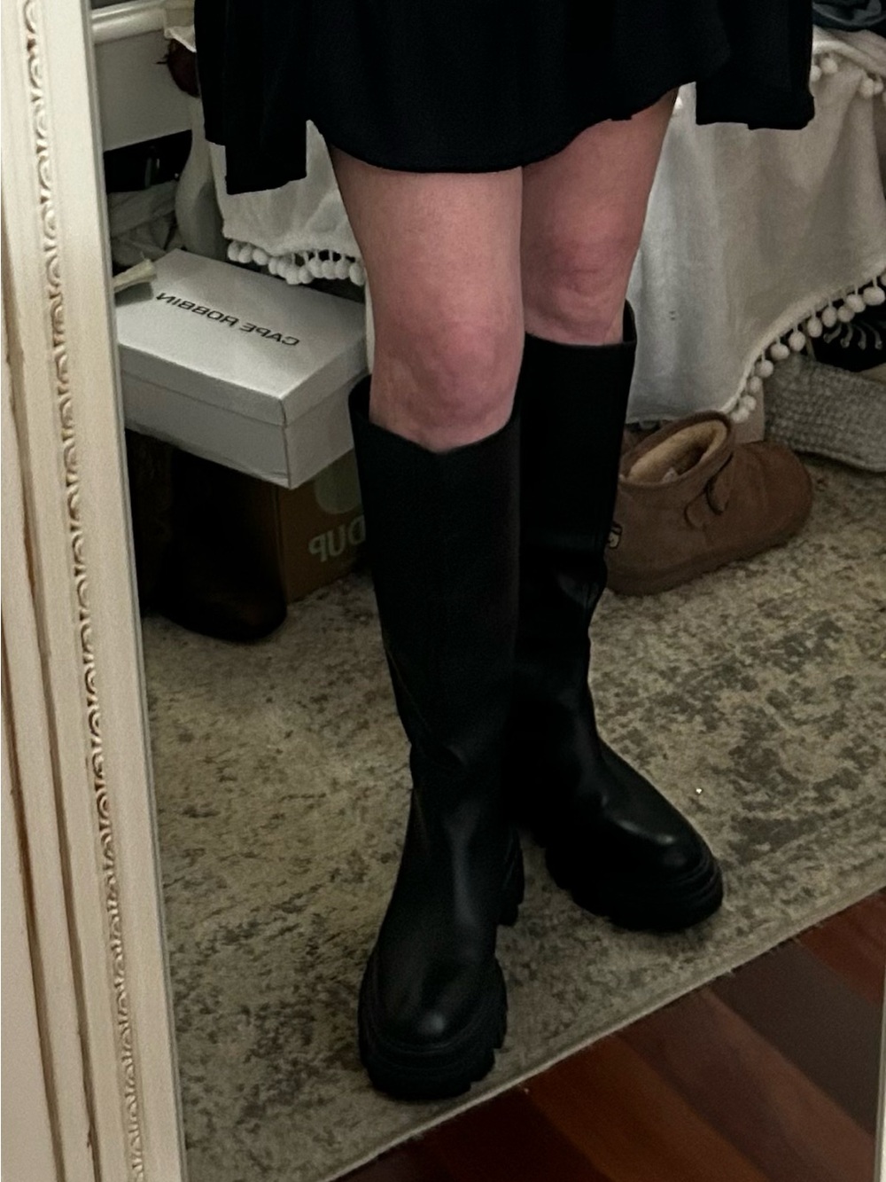 Marc Fisher Lug Sole Leather Knee Boots 8.5